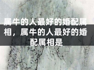 属牛的人最好的婚配属相，属牛的人最好的婚配属相是