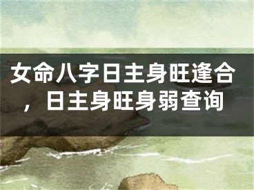 女命八字日主身旺逢合，日主身旺身弱查询