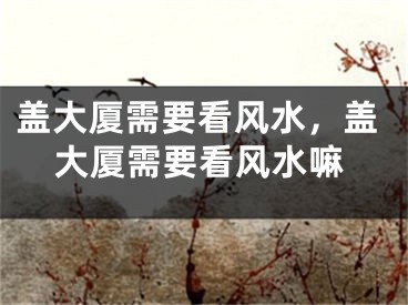 盖大厦需要看风水，盖大厦需要看风水嘛