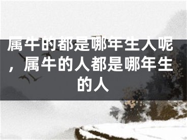 属牛的都是哪年生人呢，属牛的人都是哪年生的人