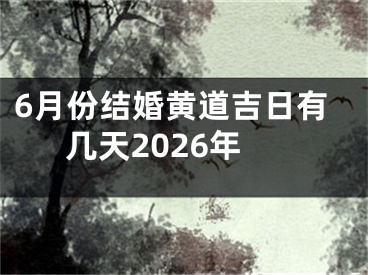 6月份结婚黄道吉日有几天2026年