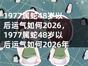 1977属蛇48岁以后运气如何2026,1977属蛇48岁以后运气如何2026年