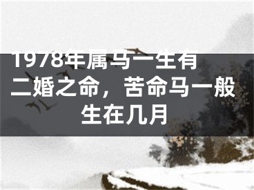 1978年属马一生有二婚之命,苦命马一般生在几月