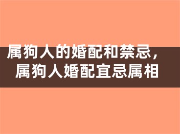 属狗人的婚配和禁忌，属狗人婚配宜忌属相