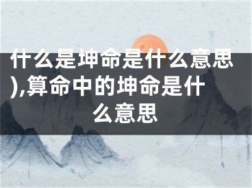 什么是坤命是什么意思),算命中的坤命是什么意思
