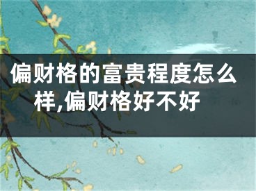 偏财格的富贵程度怎么样,偏财格好不好