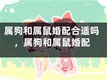 属狗和属鼠婚配合适吗，属狗和属鼠婚配