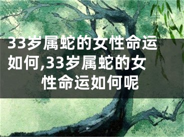 33岁属蛇的女性命运如何,33岁属蛇的女性命运如何呢