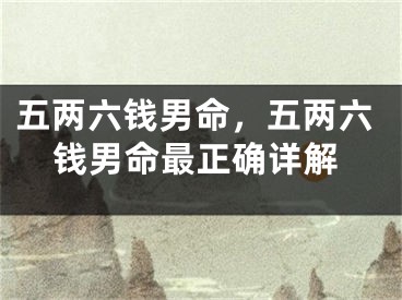 五两六钱男命，五两六钱男命最正确详解