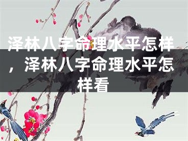 泽林八字命理水平怎样，泽林八字命理水平怎样看
