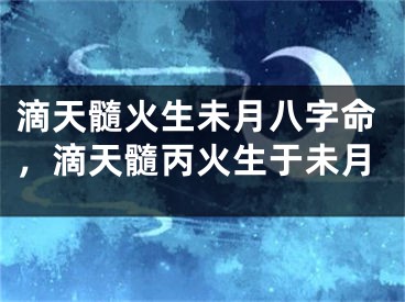 滴天髓火生未月八字命，滴天髓丙火生于未月
