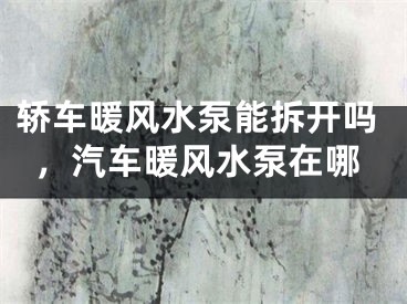 轿车暖风水泵能拆开吗,汽车暖风水泵在哪