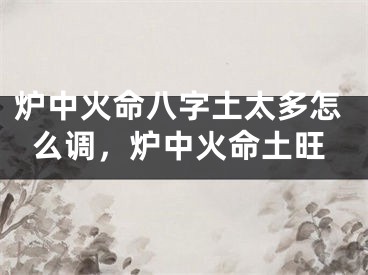 炉中火命八字土太多怎么调，炉中火命土旺