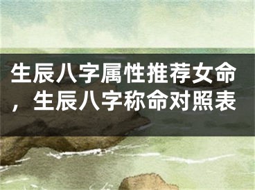 生辰八字属性推荐女命，生辰八字称命对照表