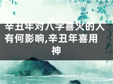 辛丑年对八字喜火的人有何影响,辛丑年喜用神