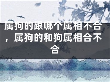 属狗的跟哪个属相不合，属狗的和狗属相合不合