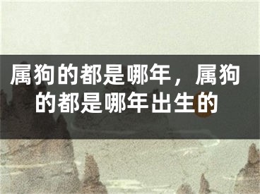 属狗的都是哪年，属狗的都是哪年出生的
