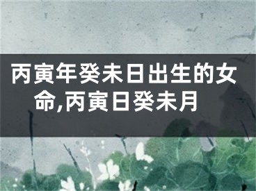 丙寅年癸未日出生的女命,丙寅日癸未月