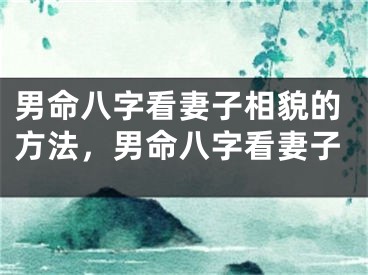 男命八字看妻子相貌的方法，男命八字看妻子