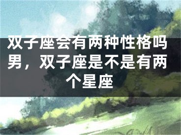 双子座会有两种性格吗男，双子座是不是有两个星座