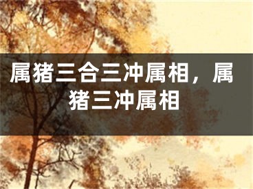 属猪三合三冲属相，属猪三冲属相