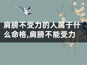 肩膀不受力的人属于什么命格,肩膀不能受力