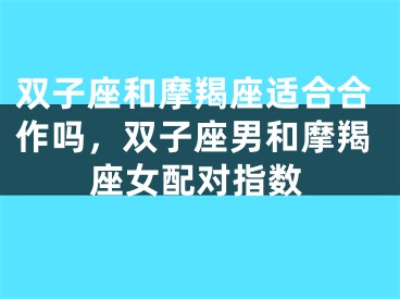 双子座和摩羯座适合合作吗，双子座男和摩羯座女配对指数
