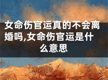 女命伤官运真的不会离婚吗,女命伤官运是什么意思