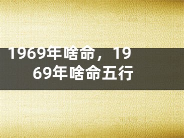1969年啥命,1969年啥命五行
