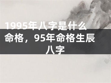 1995年八字是什么命格，95年命格生辰八字