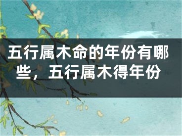 五行属木命的年份有哪些，五行属木得年份