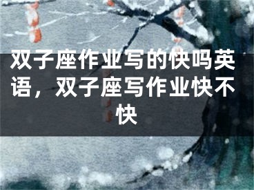 双子座作业写的快吗英语，双子座写作业快不快