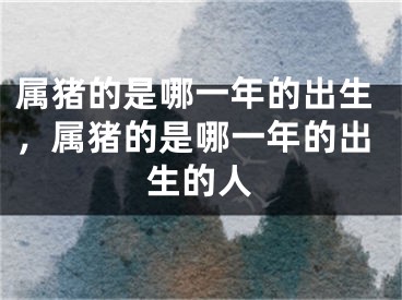 属猪的是哪一年的出生，属猪的是哪一年的出生的人
