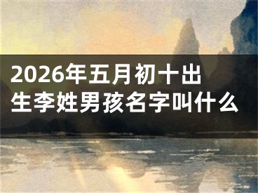 2026年五月初十出生李姓男孩名字叫什么