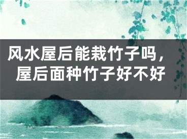 风水屋后能栽竹子吗，屋后面种竹子好不好