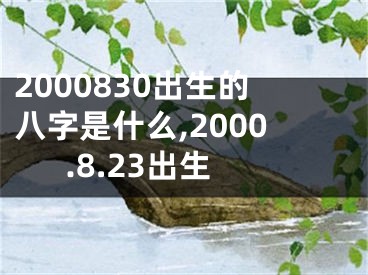 2000830出生的八字是什么,2000.8.23出生