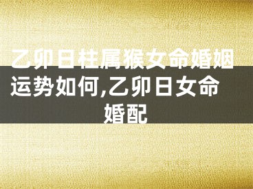 乙卯日柱属猴女命婚姻运势如何,乙卯日女命婚配