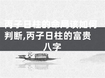 丙子日柱的命局该如何判断,丙子日柱的富贵八字