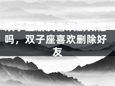 双子座朋友喜欢删微信吗，双子座喜欢删除好友