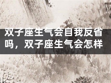 双子座生气会自我反省吗，双子座生气会怎样