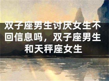 双子座男生讨厌女生不回信息吗，双子座男生和天秤座女生