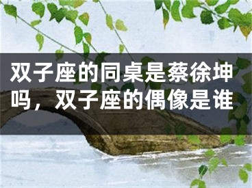 双子座的同桌是蔡徐坤吗，双子座的偶像是谁
