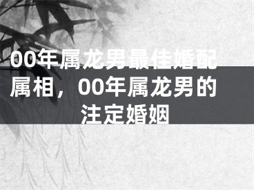 00年属龙男最佳婚配属相,00年属龙男的注定婚姻