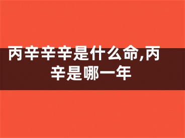 丙辛辛辛是什么命,丙辛是哪一年