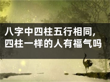 八字中四柱五行相同,四柱一样的人有福气吗