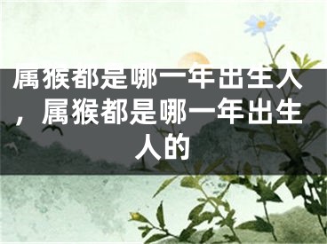 属猴都是哪一年出生人，属猴都是哪一年出生人的