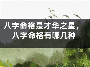 八字命格是才华之星,八字命格有哪几种