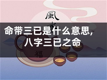 命带三已是什么意思,八字三已之命