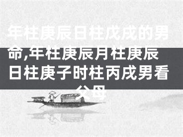年柱庚辰日柱戊戌的男命,年柱庚辰月柱庚辰日柱庚子时柱丙戌男看父母