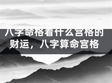 八字命格看什么宫格的财运，八字算命宫格